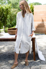 Load image into Gallery viewer, Midi Shirtdress - Sand Linen

