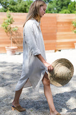 Load image into Gallery viewer, Midi Shirtdress - Sand Linen
