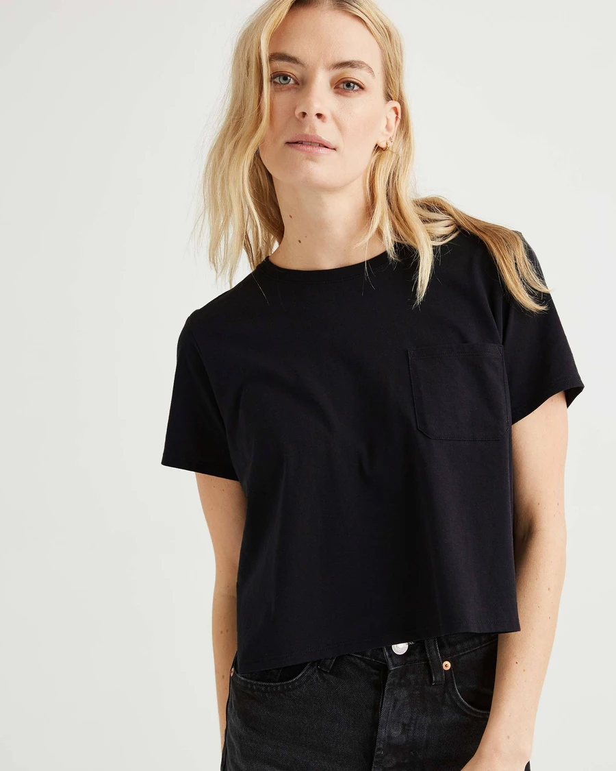 Boxy Crop Tee - Black