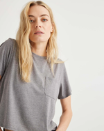 Load image into Gallery viewer, Boxy Crop Tee - Heather Grey
