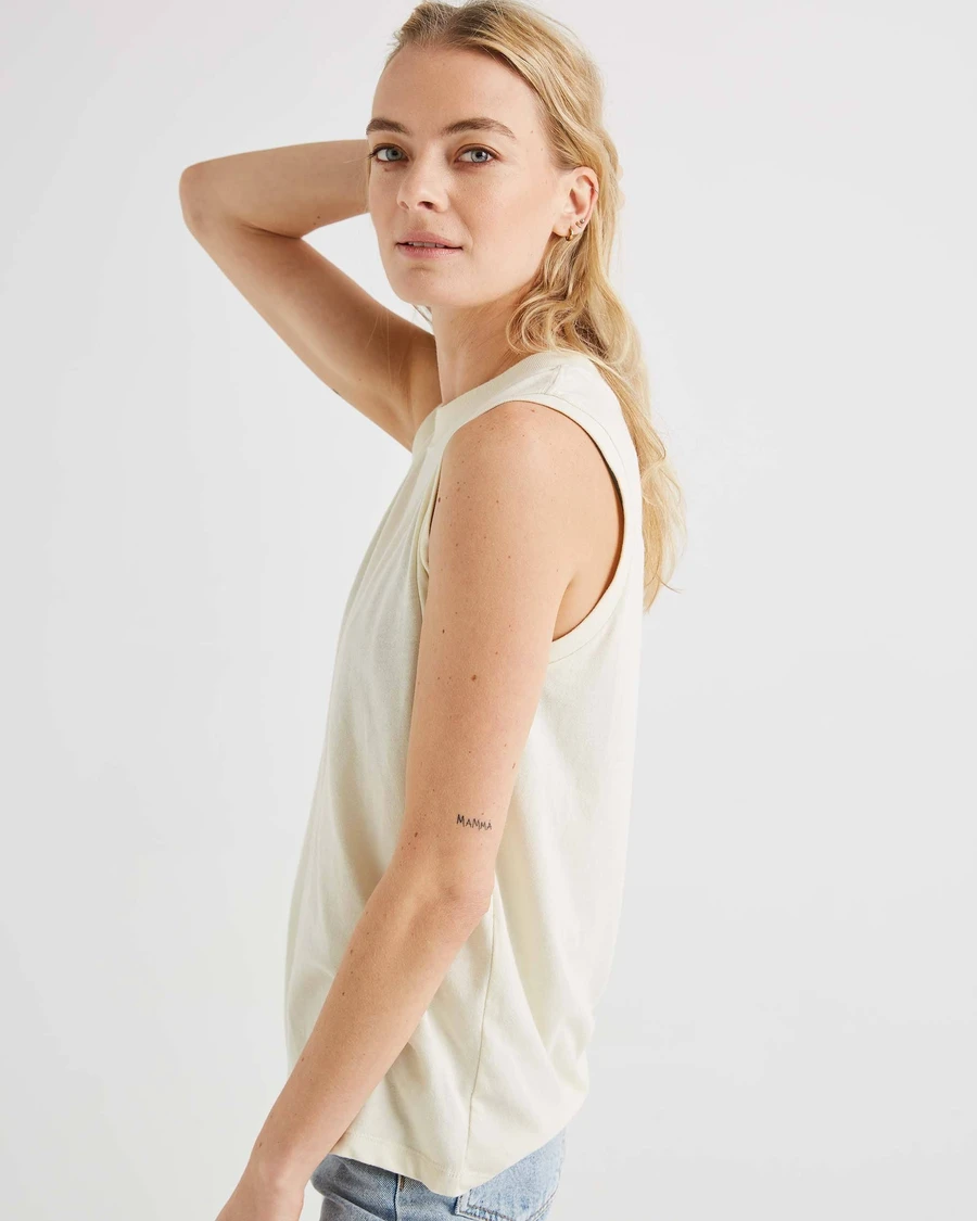 Easy Muscle Tank - White Sage