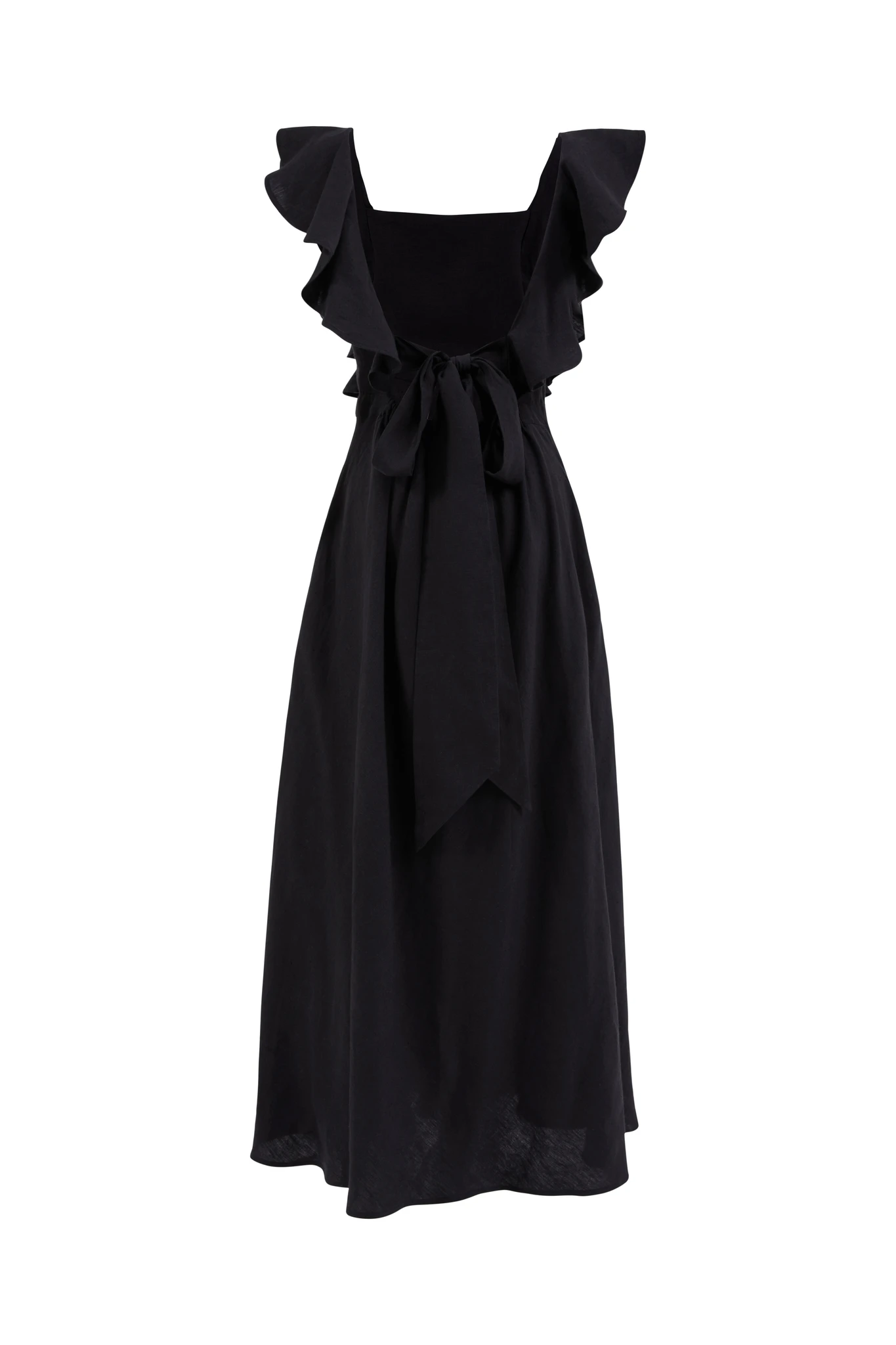 Portia Black Linen Maxi