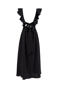 Portia Black Linen Maxi